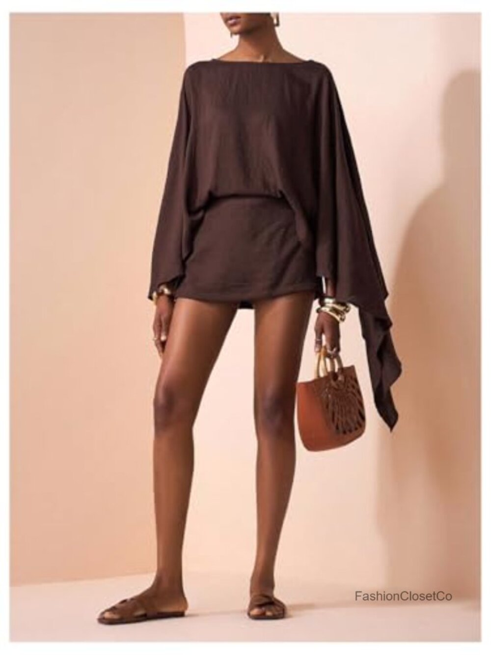 Linen Blend 2 Piece Skort Set Long Sleeve Summer Vacation Outfit - Picture 3 of 4